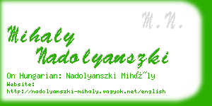 mihaly nadolyanszki business card